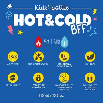 GOURDE ISOTHERME POUR ENFANT - HOT&COLD BFF - MONSTER