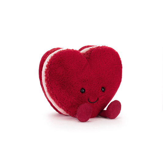 Amuseables Arlette Heart Macaron (Red) - 13cm x 12cm x 6cm