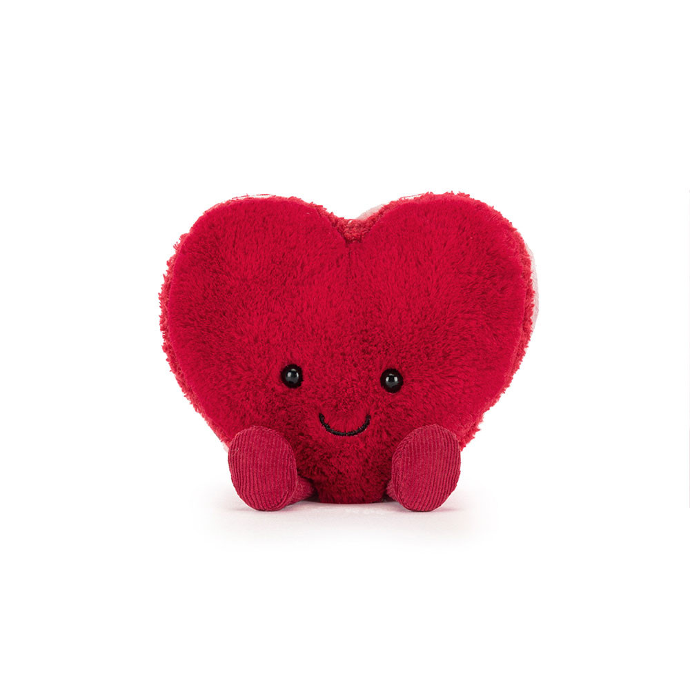 Amuseables Arlette Heart Macaron (Red) - 13cm x 12cm x 6cm