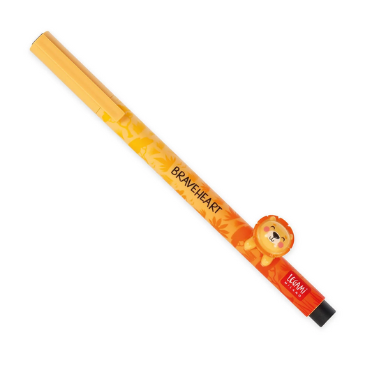 GEL PEN WITH ANIMAL DECORATION - LOVELY FRIENDS - LION