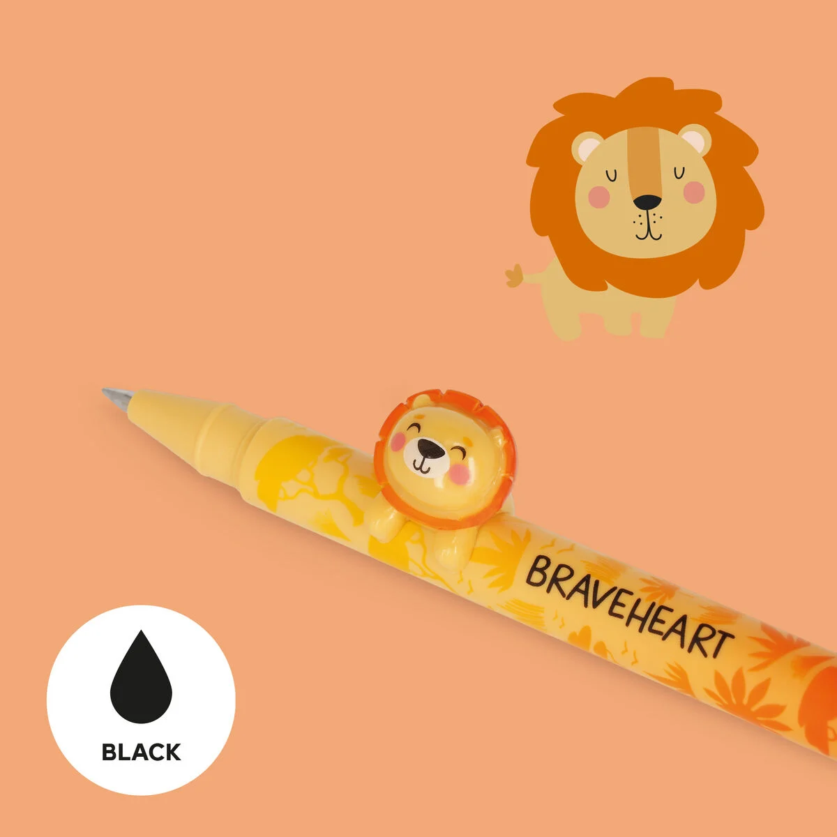 GEL PEN WITH ANIMAL DECORATION - LOVELY FRIENDS - LION