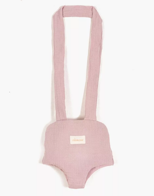 Porte poupée en gaze de coton rose orchidée
