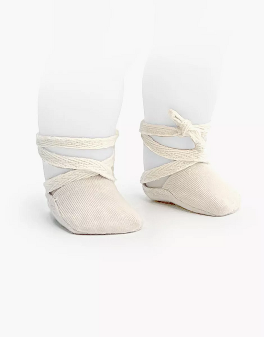 Chaussons de danse à lacets en jersey lin