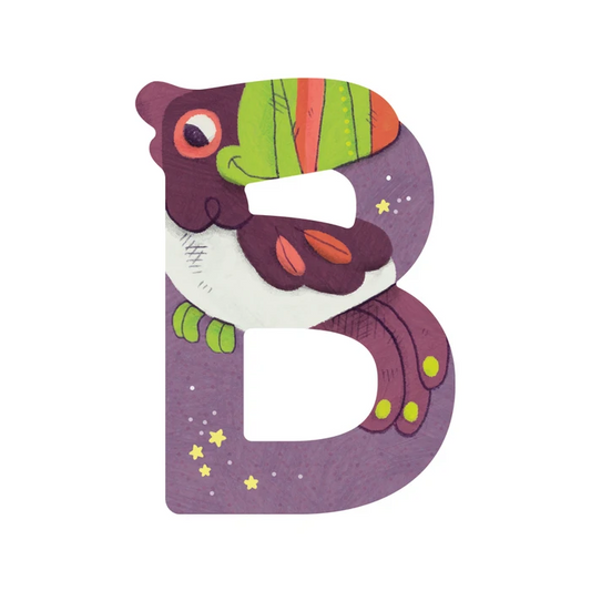 Lettre en bois - B violet