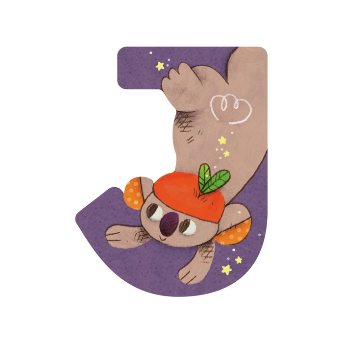 Lettre en bois - J Violet