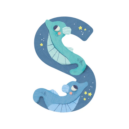 Lettre en bois - S Bleu