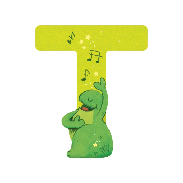 Lettre en bois - T Vert