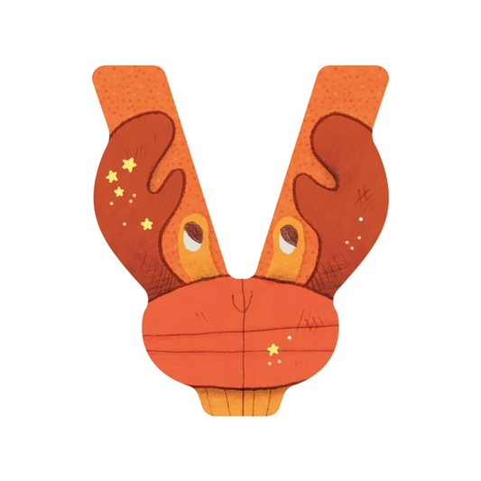 Lettre en bois - V Orange