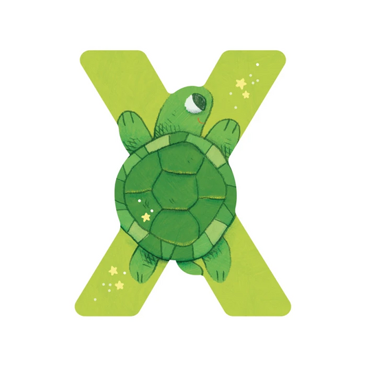 Lettre en bois - X vert