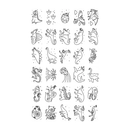REFIL KIDYDRAW-MINI Dessins "dinosaures" et "galaxie"