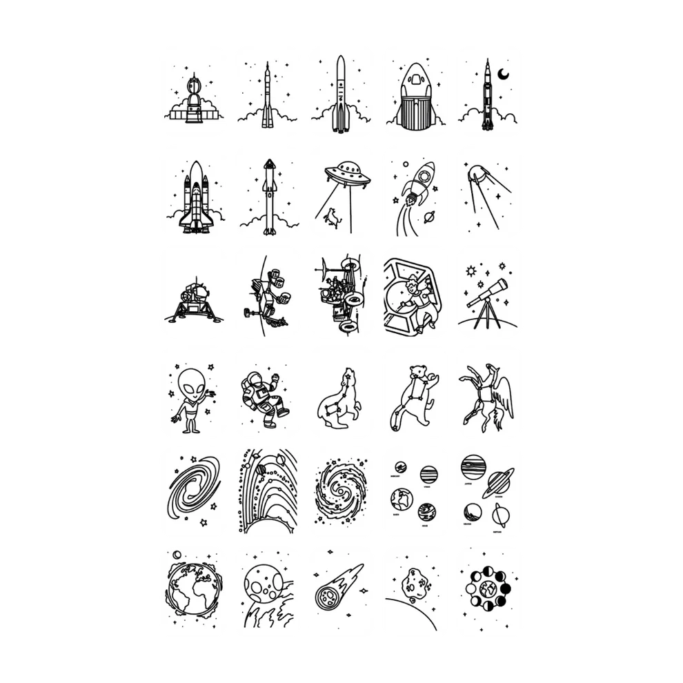 REFIL KIDYDRAW-MINI Dessins "dinosaures" et "galaxie"