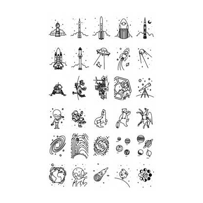 REFIL KIDYDRAW-MINI Dessins "dinosaures" et "galaxie"