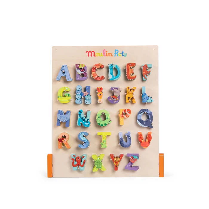 Lettre en bois - N Orange