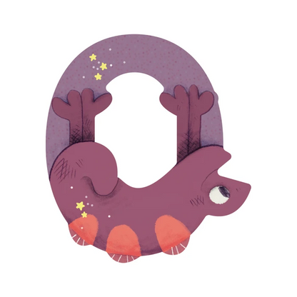 Lettre en bois - O Violet