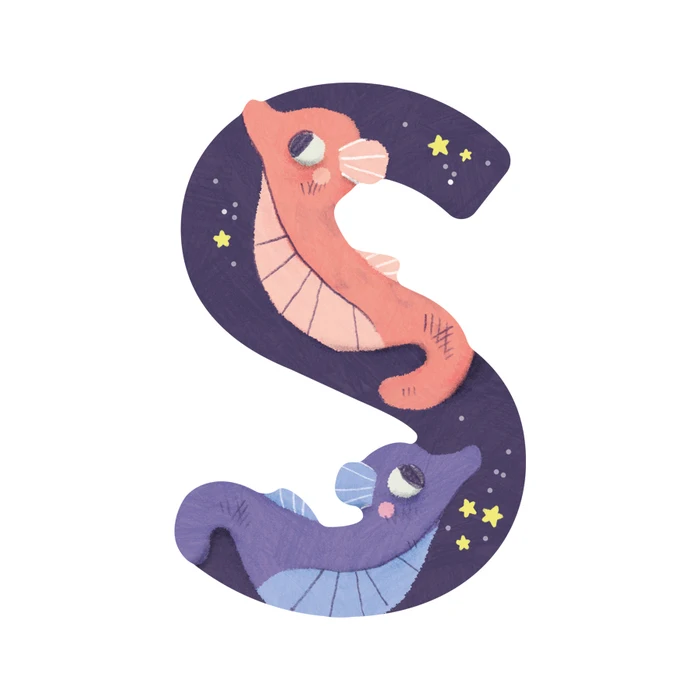 Lettre en bois - S Violet