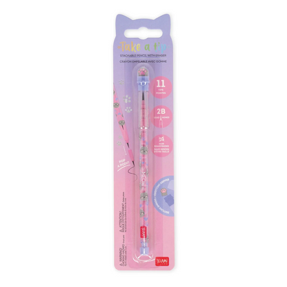 CRAYON EMPILABLE AVEC GOMME - KITTY