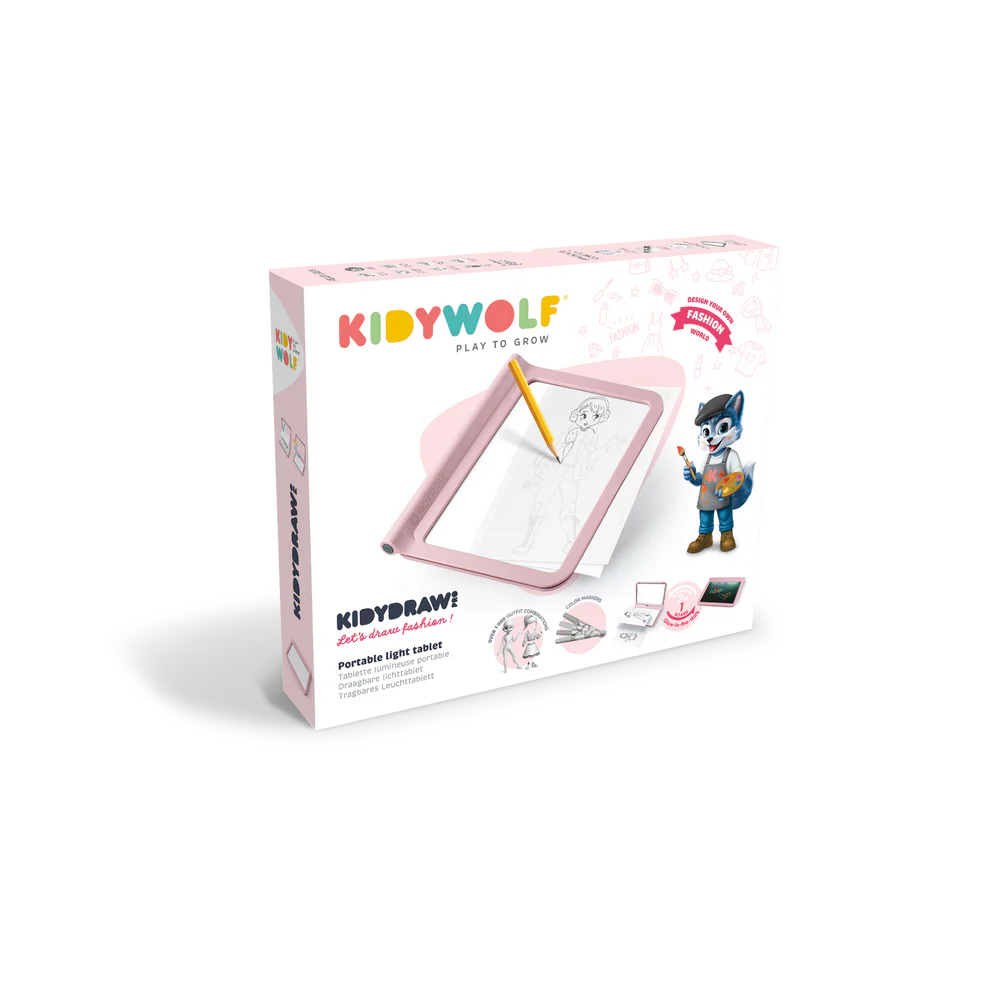 KIDYDRAW-PRO Tablette lumineuse nomade rose Dessinons la mode