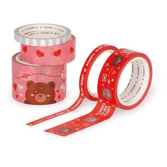 TAPE BY TAPE - 5 RUBANS ADHÉSIFS EN PAPIER - TEDDY BEAR
