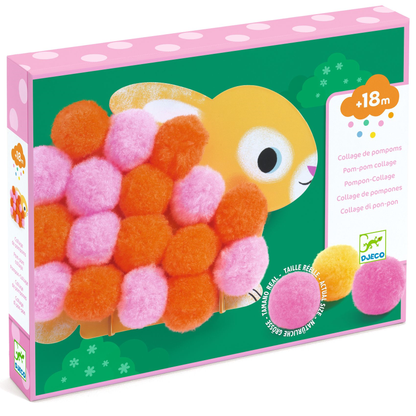 COLLAGES POMPONS - Animaux et ronds pompoms