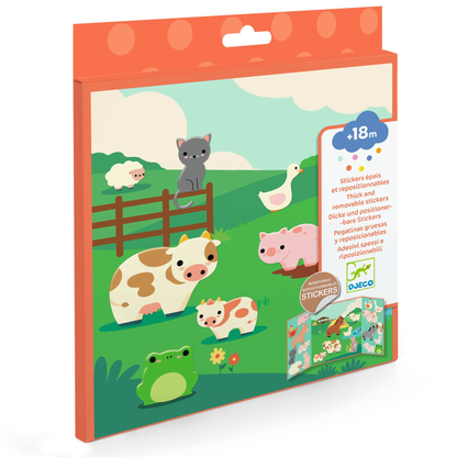 STICKERS TEXTURES - Stickers épais et repositionnables - Les animaux de la ferme