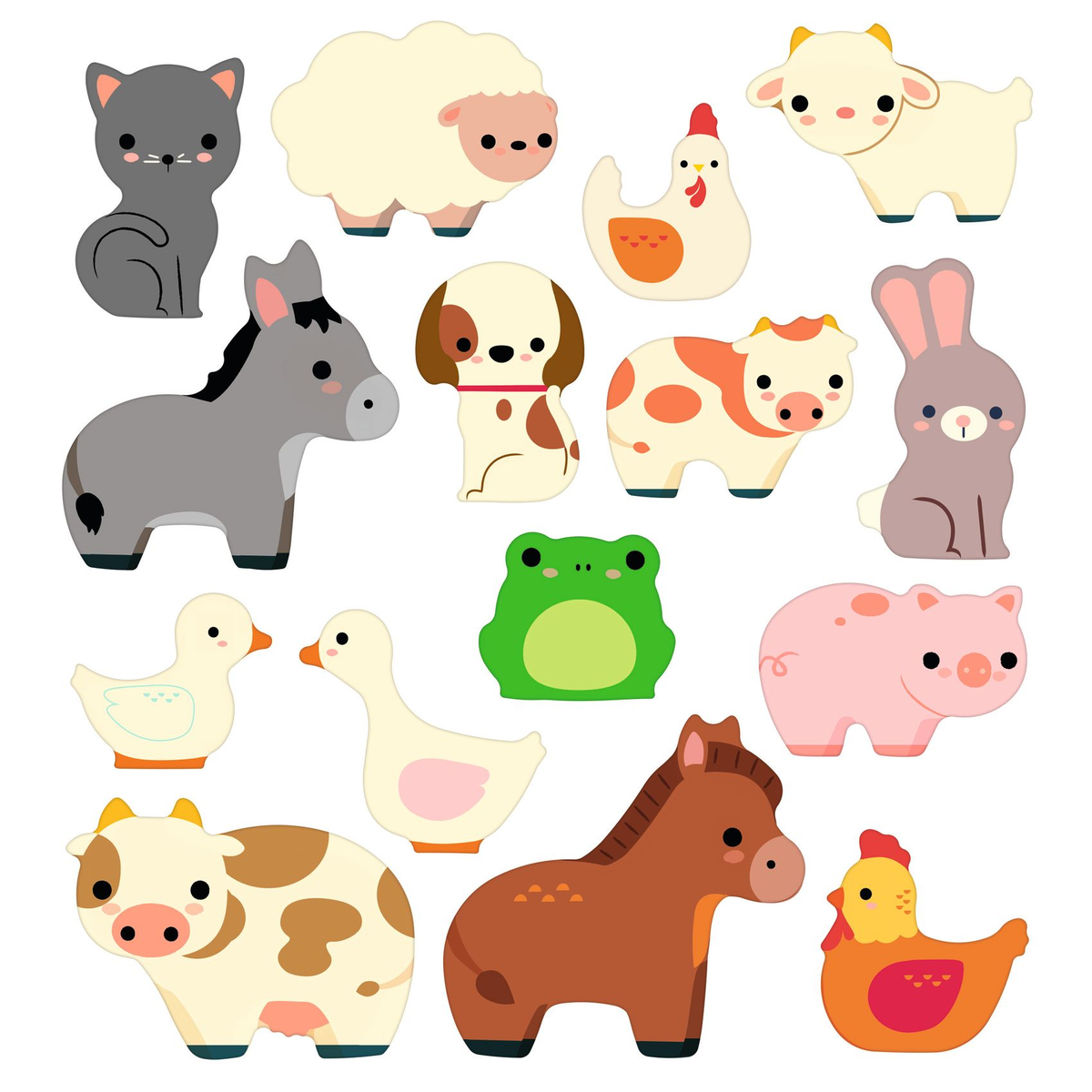 STICKERS TEXTURES - Stickers épais et repositionnables - Les animaux de la ferme