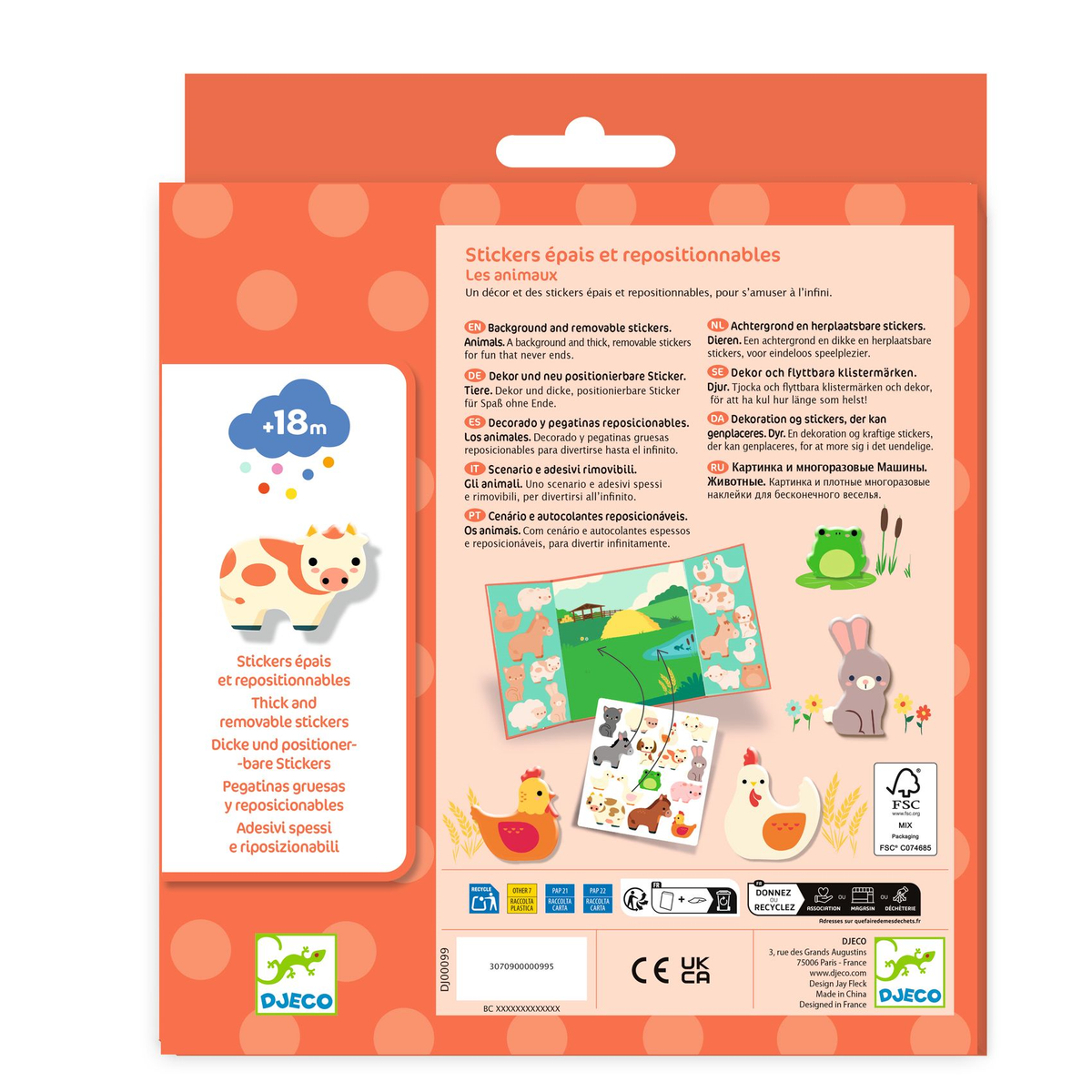 STICKERS TEXTURES - Stickers épais et repositionnables - Les animaux de la ferme