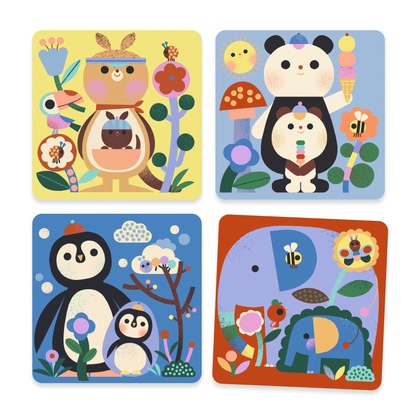 Coloriages magiques - Coucou caché maman-bébé du monde