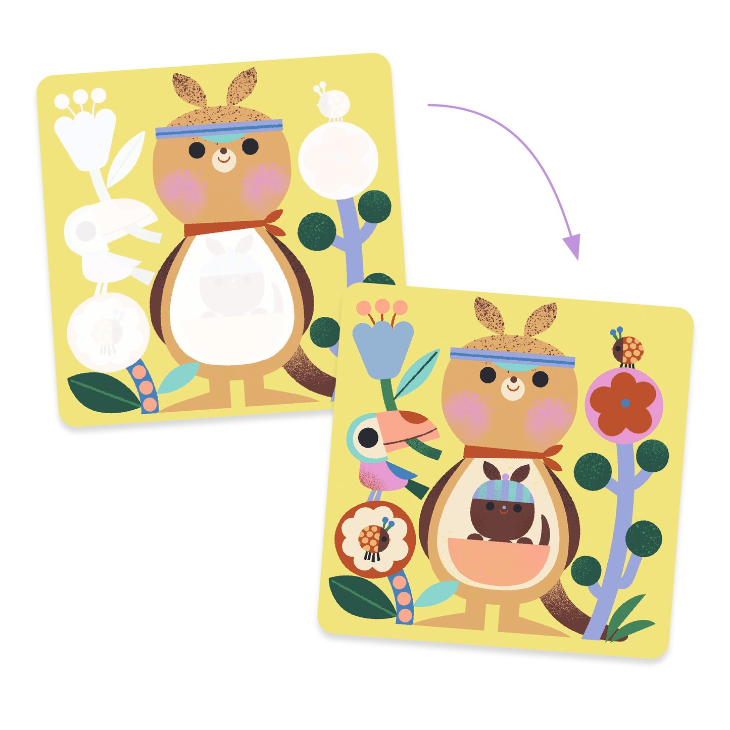 Coloriages magiques - Coucou caché maman-bébé du monde