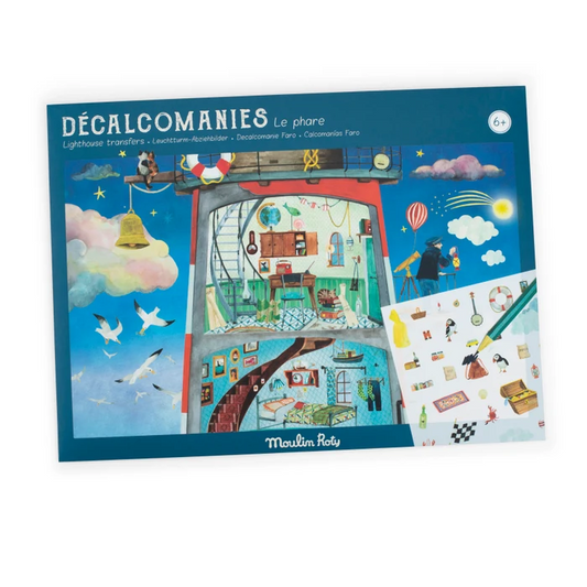 Grand phare avec décalcomanies - L'Explorateur - Le Jardin du Moulin
