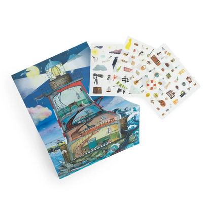 Grand phare avec décalcomanies - L'Explorateur - Le Jardin du Moulin