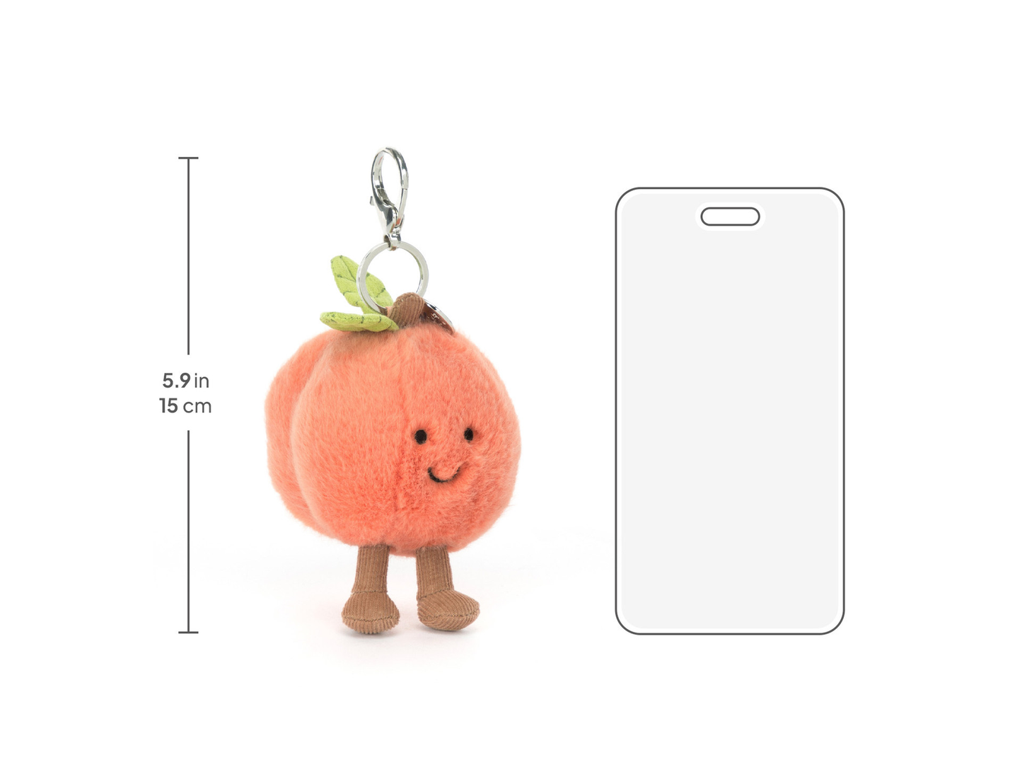 Amuseables Peach Bag Charm - 15cm x 7cm x 7cm