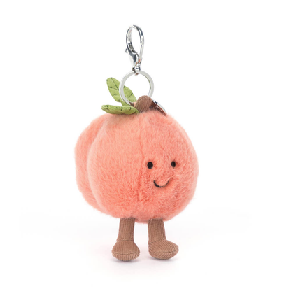 Amuseables Peach Bag Charm - 15cm x 7cm x 7cm