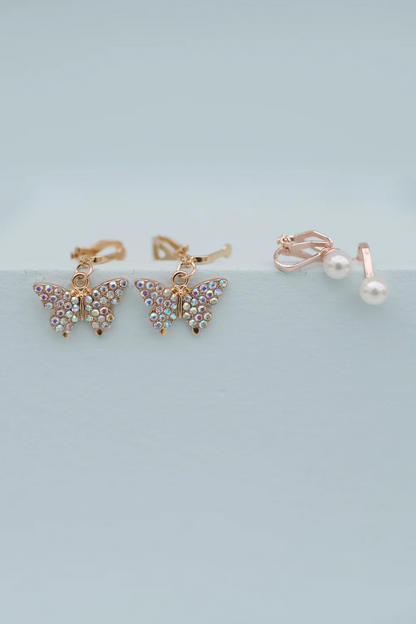 Boutique Butterfly Clip-on Earrings (2 pairs)