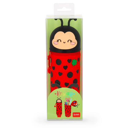 2-IN-1 SILICONE PENCIL CASE - KAWAII - LADYBUG