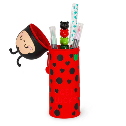 2-IN-1 SILICONE PENCIL CASE - KAWAII - LADYBUG