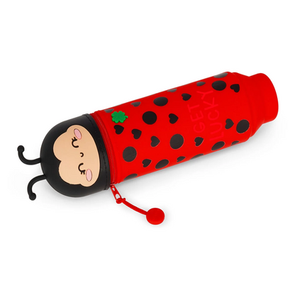 2-IN-1 SILICONE PENCIL CASE - KAWAII - LADYBUG