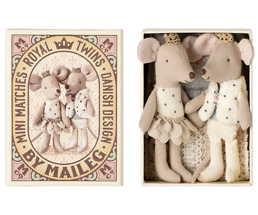 Jumeaux Royaux, Petit(e) sœur & frère souris dans leur boîte assortie