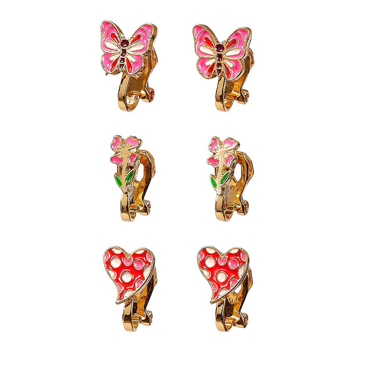 Boucles d'oreille à clips Finelie - 3 paires