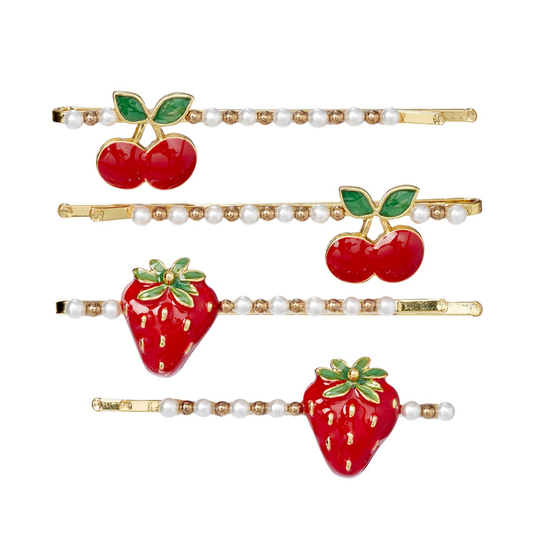 Épingles à cheveux Yda fraise - 4 pcs