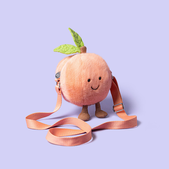 Amuseables Peach Shoulder Bag - 18cm x 16cm x 15cm