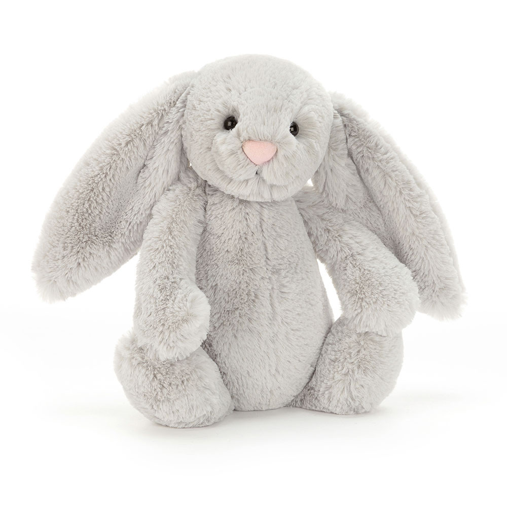 Bashful Silver Bunny Original (Medium) - 31cm x 12cm x 9cm