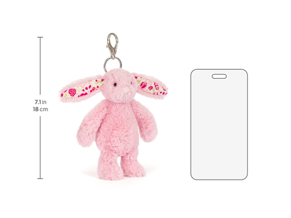 Blushkin Blossom Bunny Bag Charm - 18cm x 5cm x 4cm