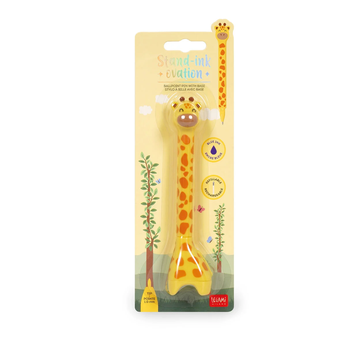 STYLO À BILLE AVEC BASE - GIRAFFE