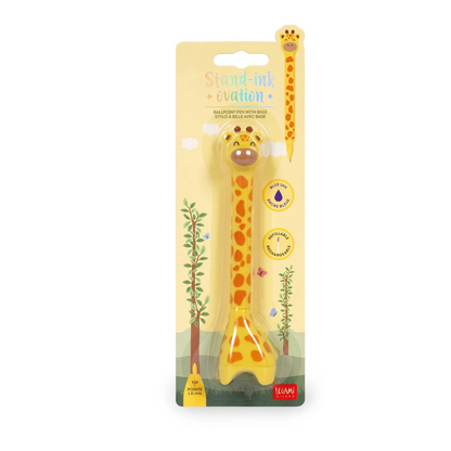 STYLO À BILLE AVEC BASE - GIRAFFE