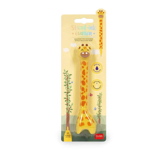STYLO À BILLE AVEC BASE - GIRAFFE