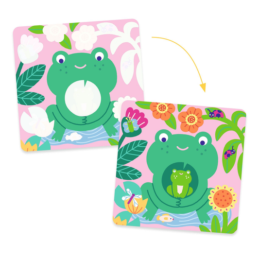 Coloriages magiques - Coucou caché maman-bébé du jardin