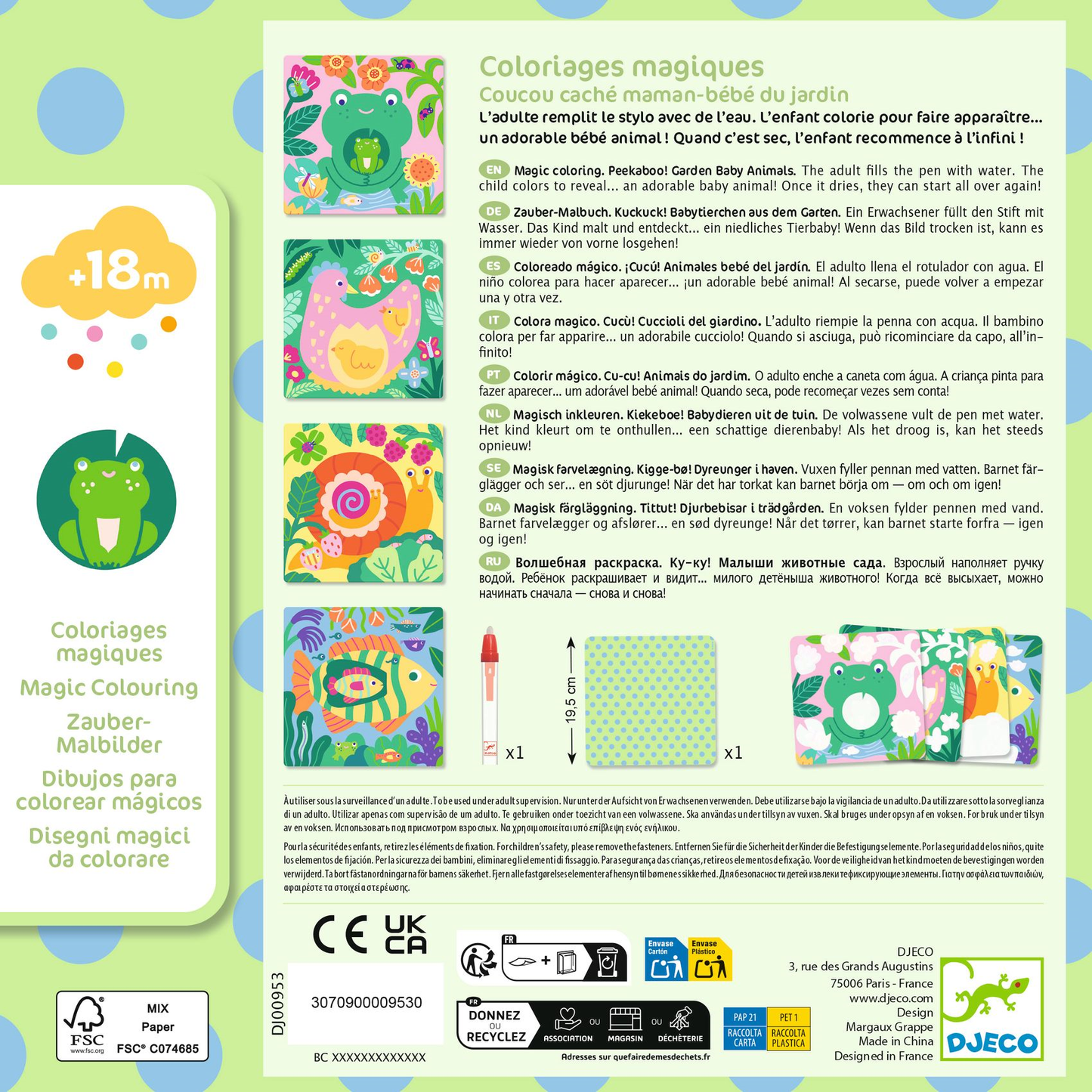 Coloriages magiques - Coucou caché maman-bébé du jardin