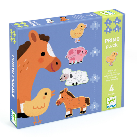 PUZZLE EVOLUTIF - Puzzles Primo - À la ferme 3, 4, 5 et 6 pièces