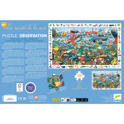 PUZZLE OBSERVATION - Les secrets de la mer - 200 pcs
