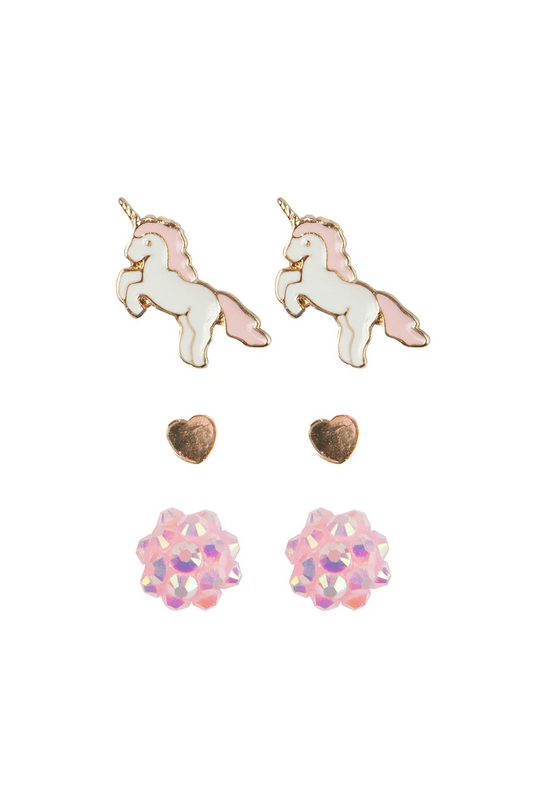Boutique Unicorn Studded Earrings (3 pairs)